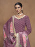 Burgundy Roman Silk Palazzo Suit Acy9469 Closure View